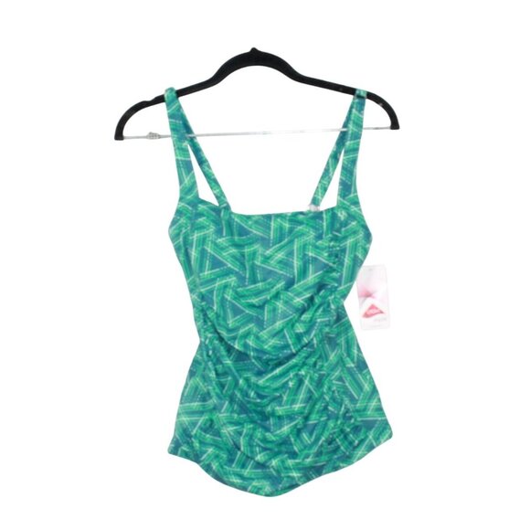 L.L. Bean Other - LL Bean Mix and Match Swimwear Squareneck Tankini Greeb Print 6 Reg